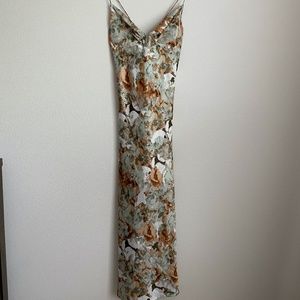 Vici - Size XL - Floral Satin Midi Dress